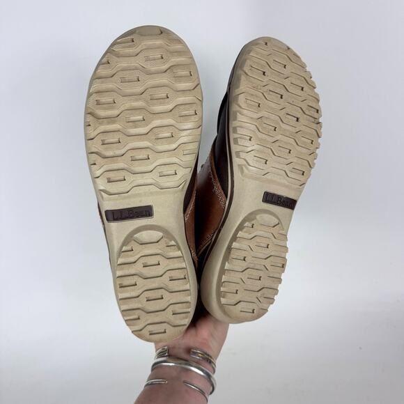 L.L. Bean Mid-Calf Duck Boots Women's 8.5 Brown Leather Lace-Up Insulated - Picture 8 of 10